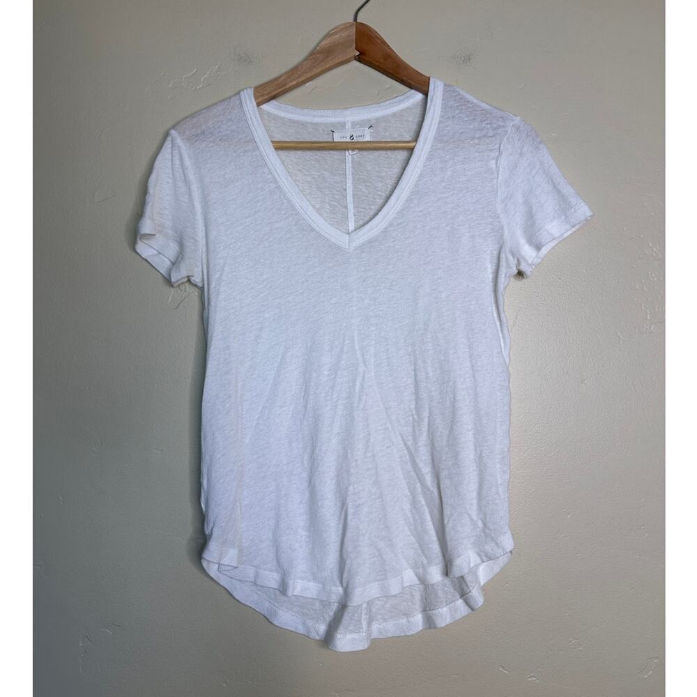 Lou & Grey V-Neck Loose Fit White Tee XS